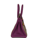 Hermes Special Order (HSS) Birkin 30 Etoupe, Anemone Togo Brushed Gold Hardware - Thumbnail View 3
