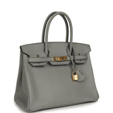 Pre-owned Hermes Special Order (HSS) Birkin 30 Gris Mouette Verso Epsom Gold Hardware - Thumbnail View 2