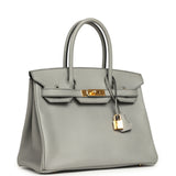 Pre-owned Hermes Special Order (HSS) Birkin 30 Gris Mouette Verso Epsom Gold Hardware - Thumbnail View 2