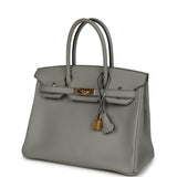 Pre-owned Hermes Special Order (HSS) Birkin 30 Gris Mouette Verso Epsom Gold Hardware - Thumbnail View 5