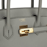 Pre-owned Hermes Special Order (HSS) Birkin 30 Gris Mouette Verso Epsom Gold Hardware - Thumbnail View 7