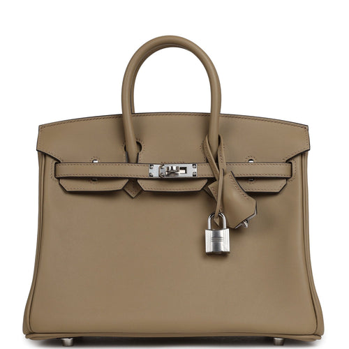 Hermes Birkin 25 Eclat Beige Marfa, Gris Pale Swift Palladium Hardware