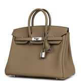 Hermes Birkin 25 Eclat Beige Marfa, Gris Pale Swift Palladium Hardware - Thumbnail View 5