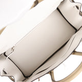 Hermes Birkin 25 Eclat Beige Marfa, Gris Pale Swift Palladium Hardware - Thumbnail View 9