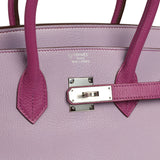 Pre-owned Hermes Special Order (HSS) Birkin 35 Lilac, Cyclamen Chevre Mysore Palladium Hardware - Thumbnail View 7