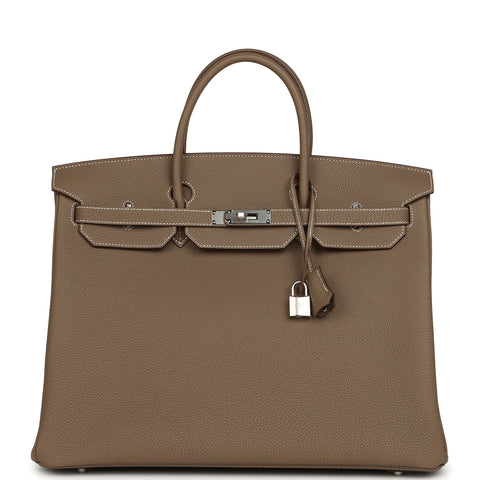 Hermes Birkin 40 Etoupe Togo Palladium Hardware
