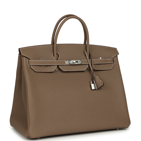 Hermes Birkin 40 Etoupe Togo Palladium Hardware
