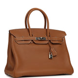 Pre-owned Hermes Birkin 35 Gold Togo Palladium Hardware - Thumbnail View 2