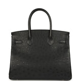 Hermes Birkin 30 Black Ostrich Palladium Hardware - Thumbnail View 4