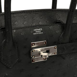 Hermes Birkin 30 Black Ostrich Palladium Hardware - Thumbnail View 7