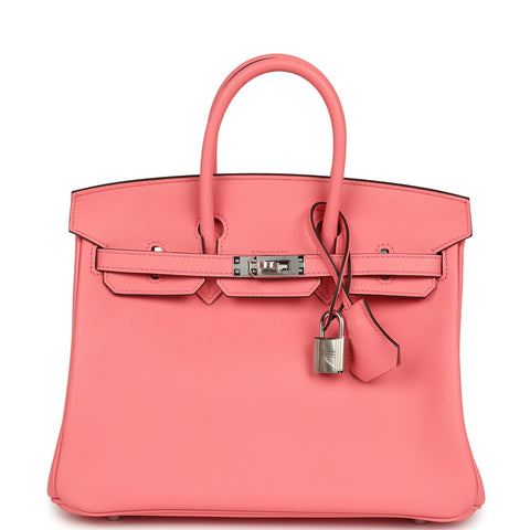 Hermes Birkin 25 Rose D'Ete Swift Palladium Hardware