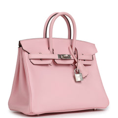Hermes Birkin 25 Rose Sakura Swift Palladium Hardware