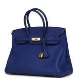 Pre-owned Hermes Birkin 35 Bleu Royal Togo Gold Hardware - Thumbnail View 5