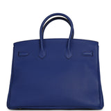 Pre-owned Hermes Birkin 35 Bleu Royal Togo Gold Hardware - Thumbnail View 3