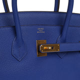 Pre-owned Hermes Birkin 35 Bleu Royal Togo Gold Hardware - Thumbnail View 7