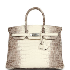 Hermes Birkin 35 Himalaya Niloticus Crocodile Palladium Hardware