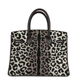 Custom Leopard Swarovski Crystal Hermes Birkin 30 Raisin Togo Gold Hardware - Thumbnail View 4