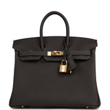 Hermes Birkin 25 Bai Brun Togo Gold Hardware - Thumbnail View 1