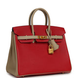 Pre-owned Hermes Special Order (HSS) Birkin 25 Rouge Casaque, Trench Epsom Gold Hardware - Thumbnail View 2