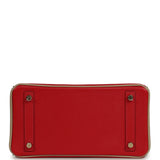 Pre-owned Hermes Special Order (HSS) Birkin 25 Rouge Casaque, Trench Epsom Gold Hardware - Thumbnail View 6