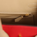 Pre-owned Hermes Special Order (HSS) Birkin 25 Rouge Casaque, Trench Epsom Gold Hardware - Thumbnail View 8