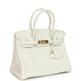Hermès Birkin 30 White Clemence Gold Hardware - Thumbnail View 2