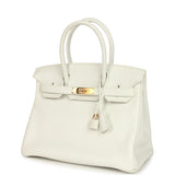 Hermès Birkin 30 White Clemence Gold Hardware - Thumbnail View 5