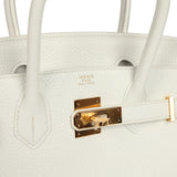 Hermès Birkin 30 White Clemence Gold Hardware - Thumbnail View 7