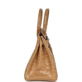 Vintage Hermes Birkin 30 Ficelle Shiny Porosus Crocodile Palladium Hardware - Thumbnail View 3