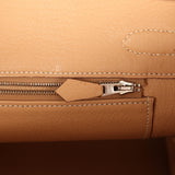 Vintage Hermes Birkin 30 Ficelle Shiny Porosus Crocodile Palladium Hardware - Thumbnail View 9