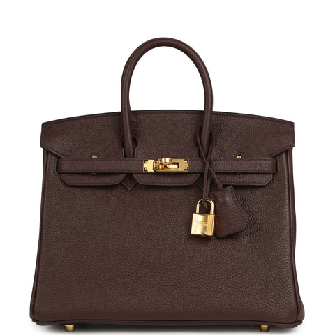 Hermes Birkin 25 Rouge Sellier Togo Gold Hardware