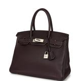Pre-owned Hermes Special Order (HSS) Birkin 30 Raisin, Bleu Indigo Togo Brushed Palladium Hardware - Thumbnail View 5