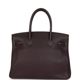 Pre-owned Hermes Special Order (HSS) Birkin 30 Raisin, Bleu Indigo Togo Brushed Palladium Hardware - Thumbnail View 4