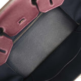 Pre-owned Hermes Special Order (HSS) Birkin 30 Raisin, Bleu Indigo Togo Brushed Palladium Hardware - Thumbnail View 8