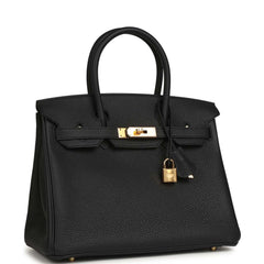 Hermes Birkin 30 Black Togo Gold Hardware