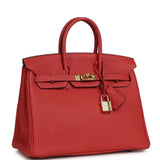 Pre-owned Hermes Birkin 25 Rouge Pivone Togo Gold Hardware - Thumbnail View 2