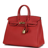 Pre-owned Hermes Birkin 25 Rouge Pivone Togo Gold Hardware - Thumbnail View 5