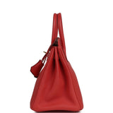 Pre-owned Hermes Birkin 25 Rouge Pivone Togo Gold Hardware - Thumbnail View 3