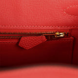 Pre-owned Hermes Birkin 25 Rouge Pivone Togo Gold Hardware - Thumbnail View 8
