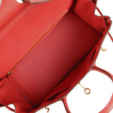 Pre-owned Hermes Birkin 25 Rouge Pivone Togo Gold Hardware - Thumbnail View 9