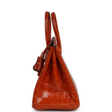 Vintage Hermes Birkin 25 Pain D'Epice Shiny Niloticus Crocodile Gold Hardware - Thumbnail View 4
