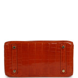 Vintage Hermes Birkin 25 Pain D'Epice Shiny Niloticus Crocodile Gold Hardware - Thumbnail View 6