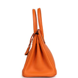 Pre-owned Hermes Birkin 30 Orange Clemence Palladium Hardware - Thumbnail View 4