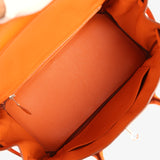 Pre-owned Hermes Birkin 30 Orange Clemence Palladium Hardware - Thumbnail View 9