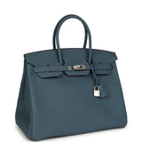 Hermes Birkin 35 Bleu Tempete Palladium Hardware - Thumbnail View 2
