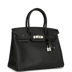 Hermes Special Order (HSS) Birkin 30 Black Verso Epsom Palladium Hardware