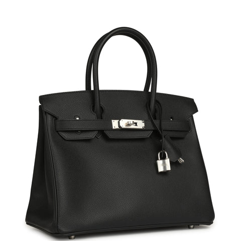 Hermes Special Order (HSS) Birkin 30 Black Verso Epsom Palladium Hardware