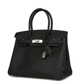 Hermes Special Order (HSS) Birkin 30 Black Verso Epsom Palladium Hardware - Thumbnail View 5