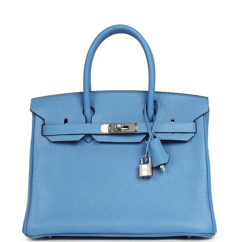 Hermes Birkin 30 Bleu Paradise Clemence Palladium Hardware