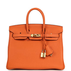 Hermes Birkin 25 Orange Togo Gold Hardware